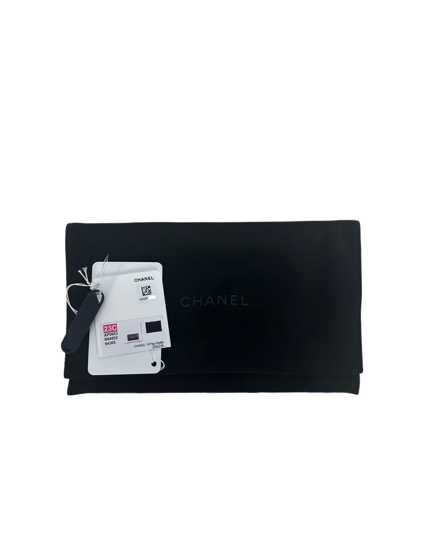 Chanel '23 NEW Black Lambskin Leather Quilted Chanel 19 Flap Wallet