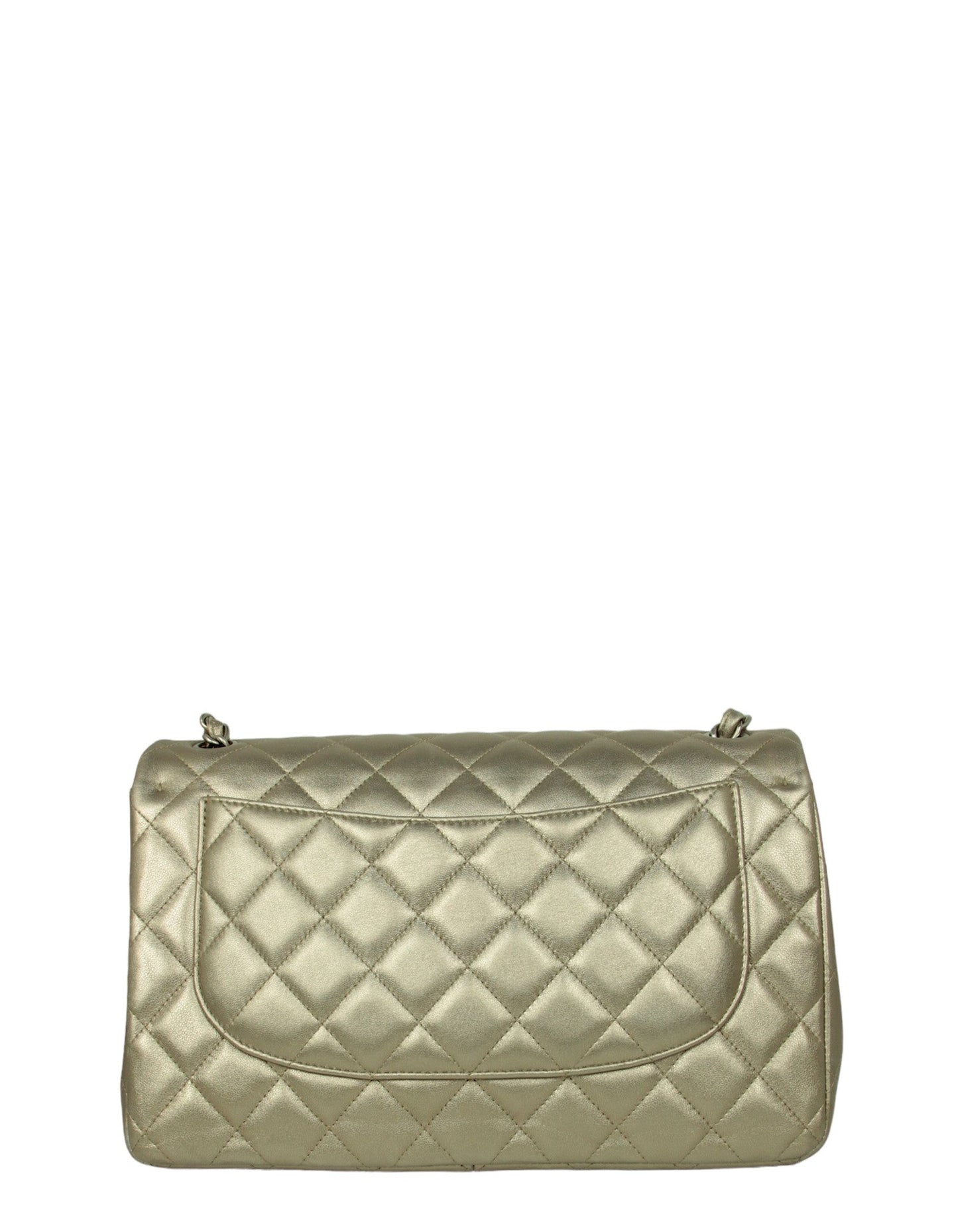 Chanel Gold Lambskin Double Flap Jumbo Bag