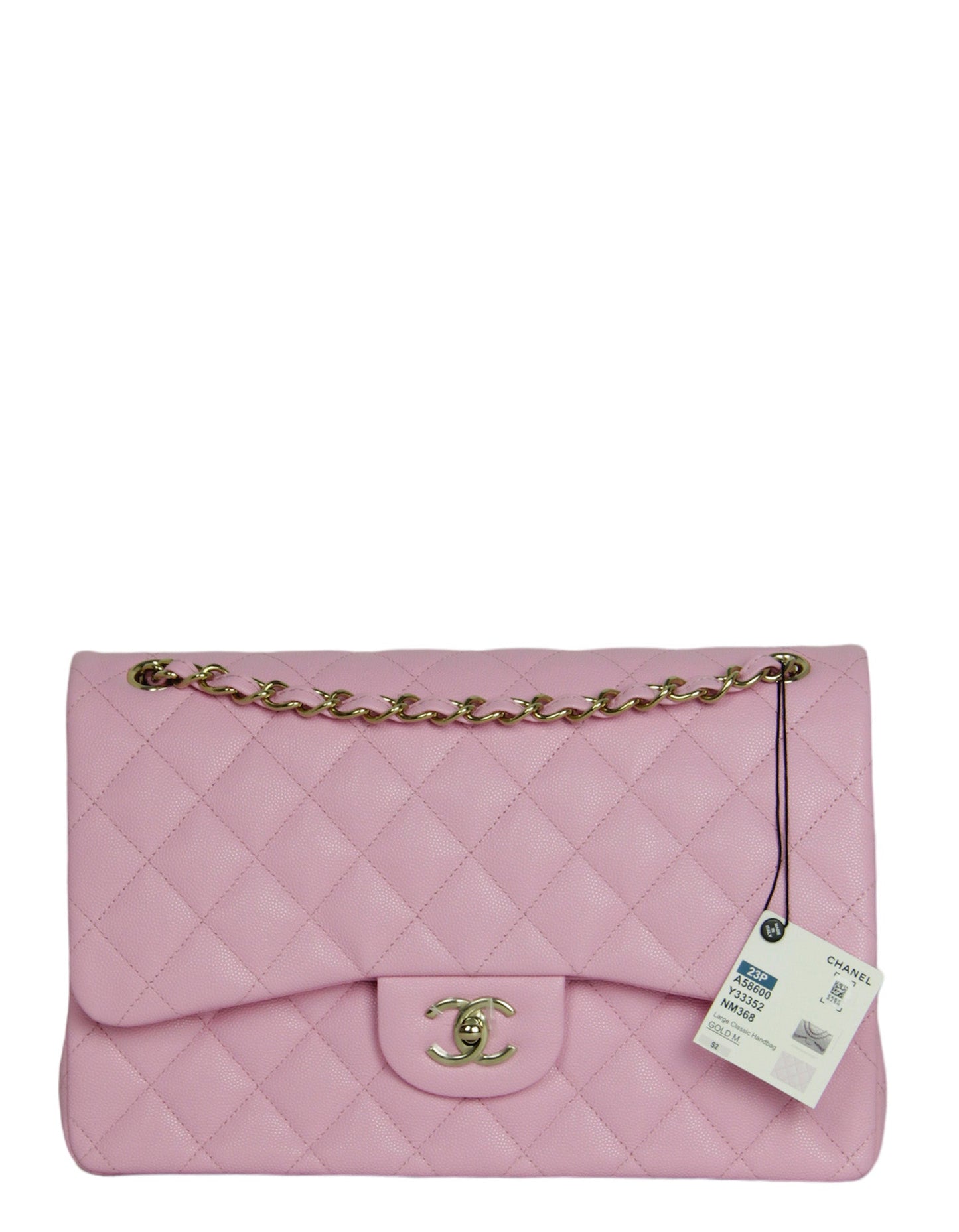 Chanel Lilac Caviar Leather Quilted Classic Double Flap Jumbo Women Shoes