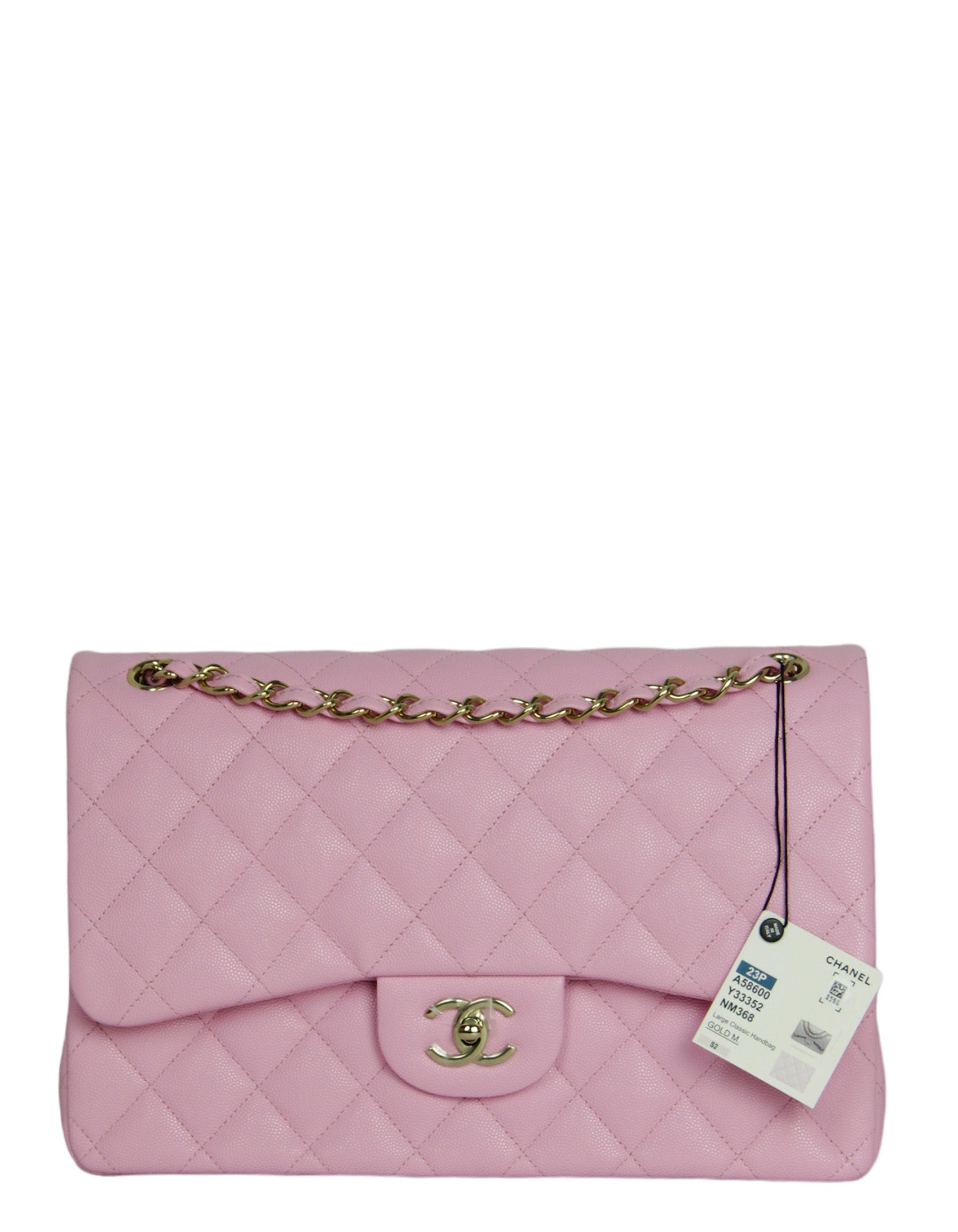 Chanel Lilac Caviar Leather Quilted Classic Double Flap Jumbo Women Shoes