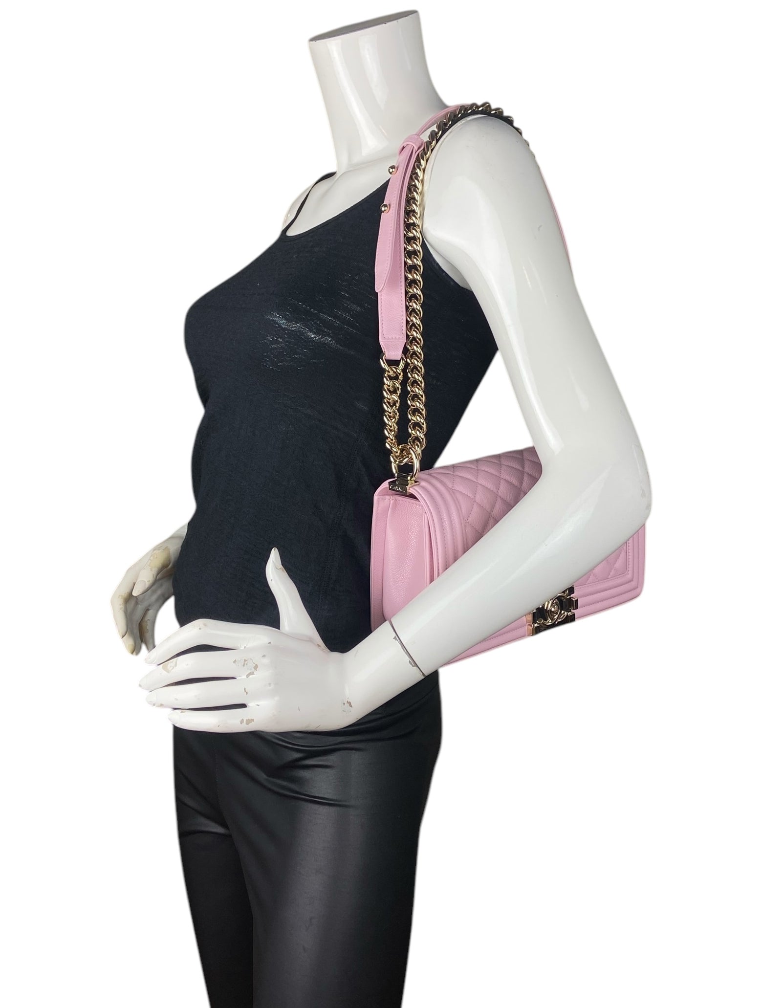 Chanel Pink Caviar Medium Boy Bag