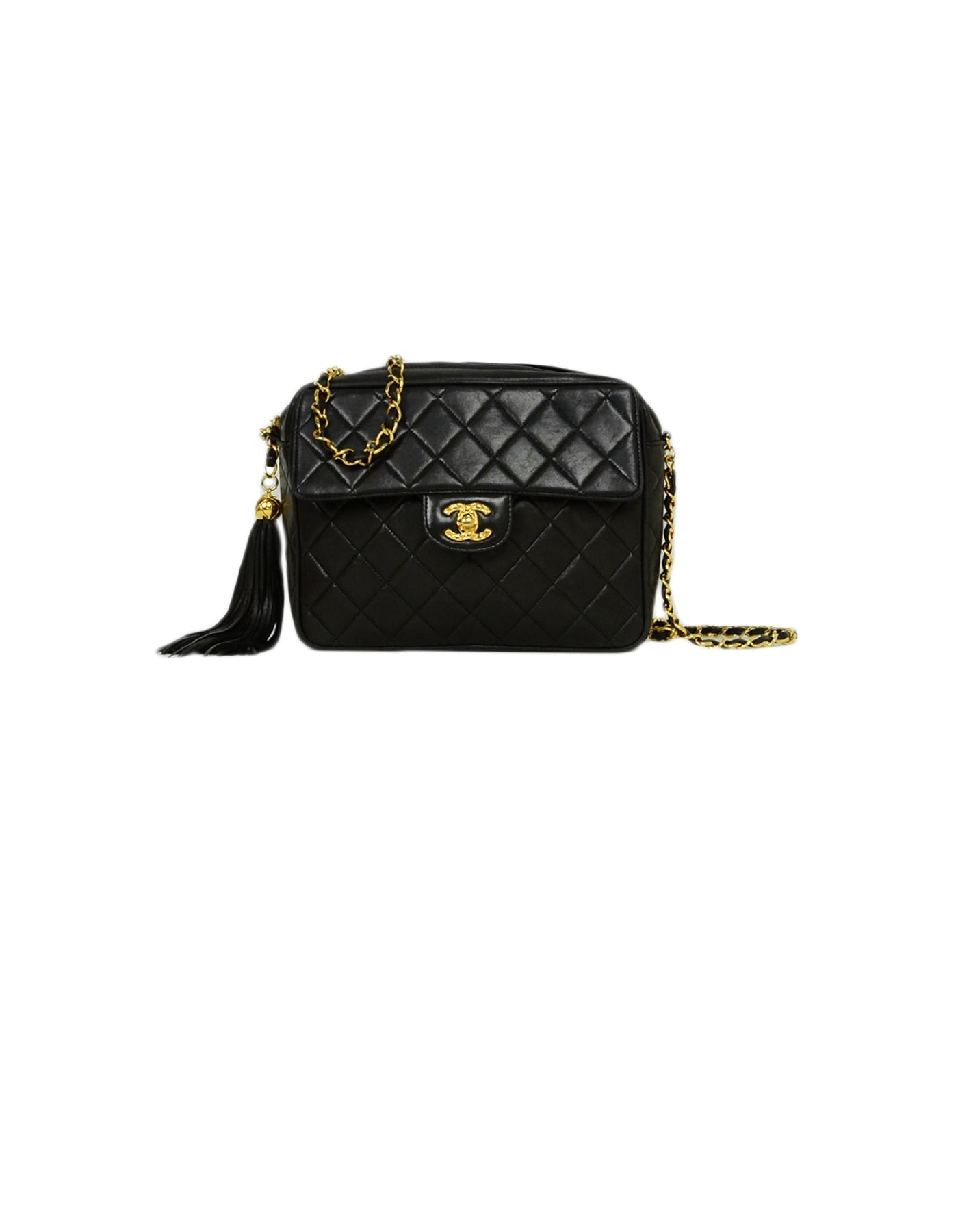 Chanel Black   Lambskin Quilted CC Camera Crossbody Bag