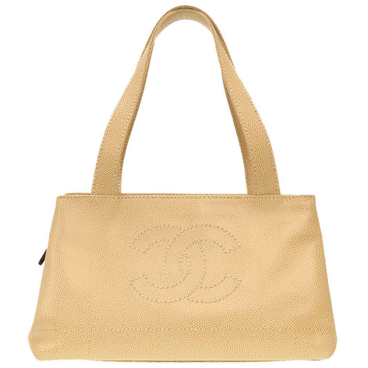 Chanel Caviar skin COCO Mark Beige Tote Bag