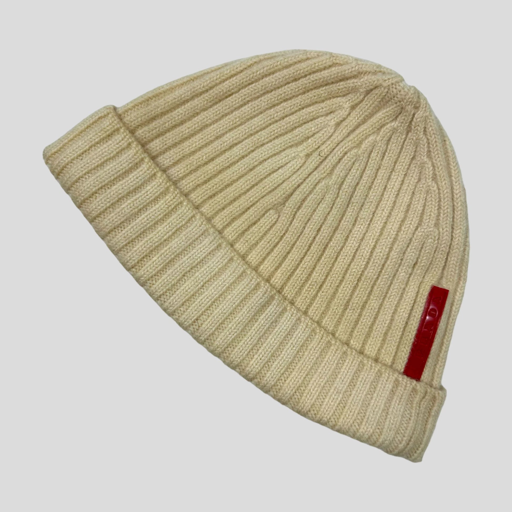 Prada Handbag Sport 00’s Ribbed Fisherman’s Beanie - S Cream