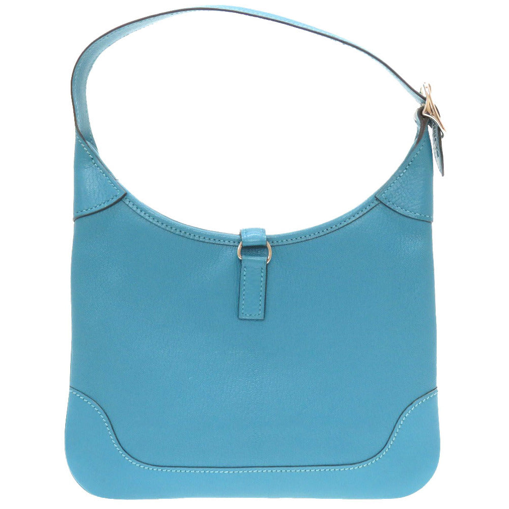 Hermes Shoulder Bag Shave Turquoise Trim Women