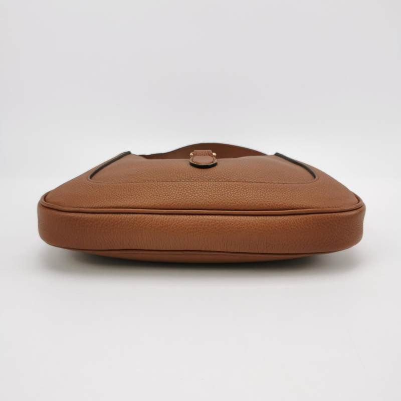 Gucci Jackie Pebbled Leather Brown Tan Small Travel Bag