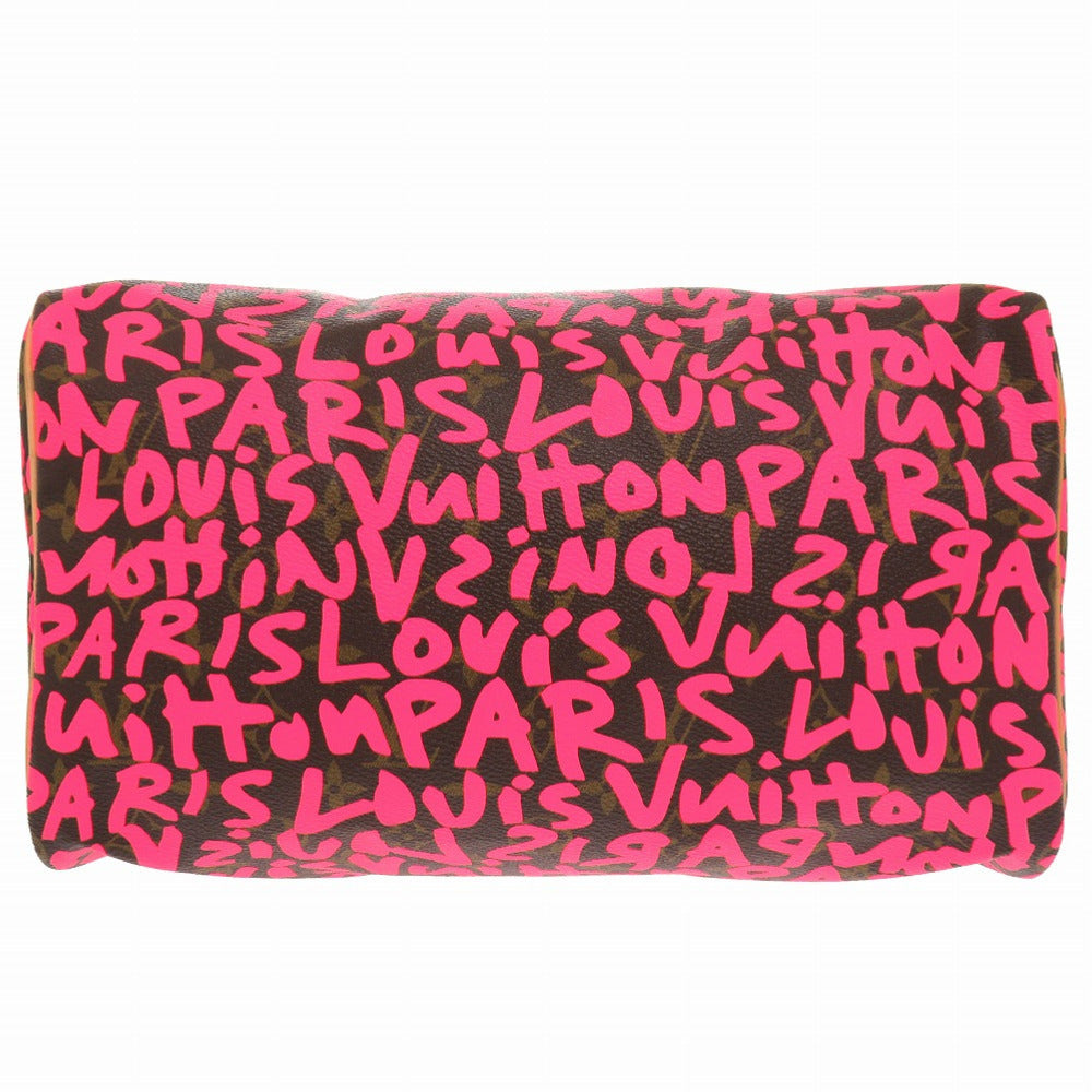 Louis Vuitton M93704 Fuchsia graffiti Speedy 30 Monogram Canvas Handbag