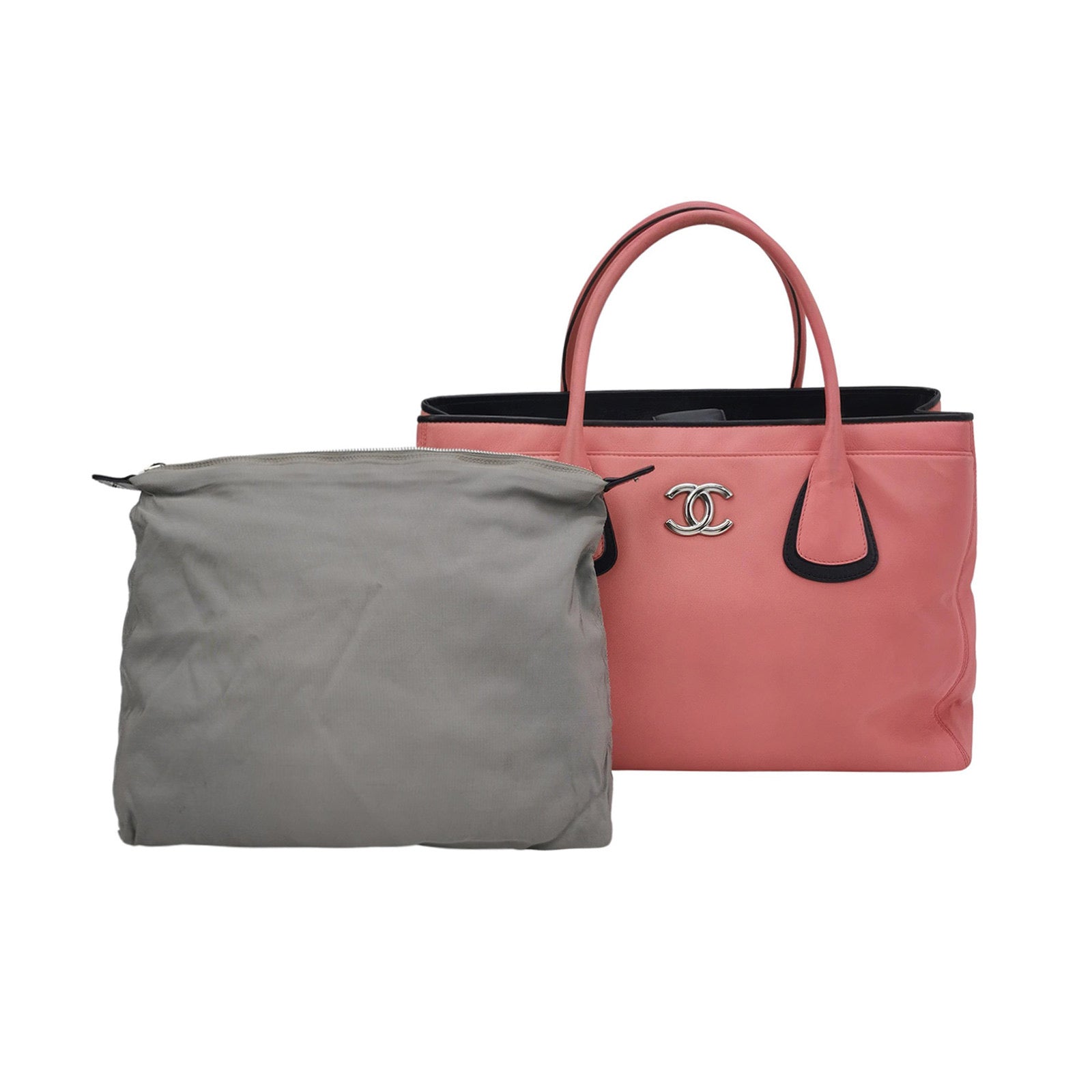 Chanel Cerf Executive Black Pink Leather Tote Bag