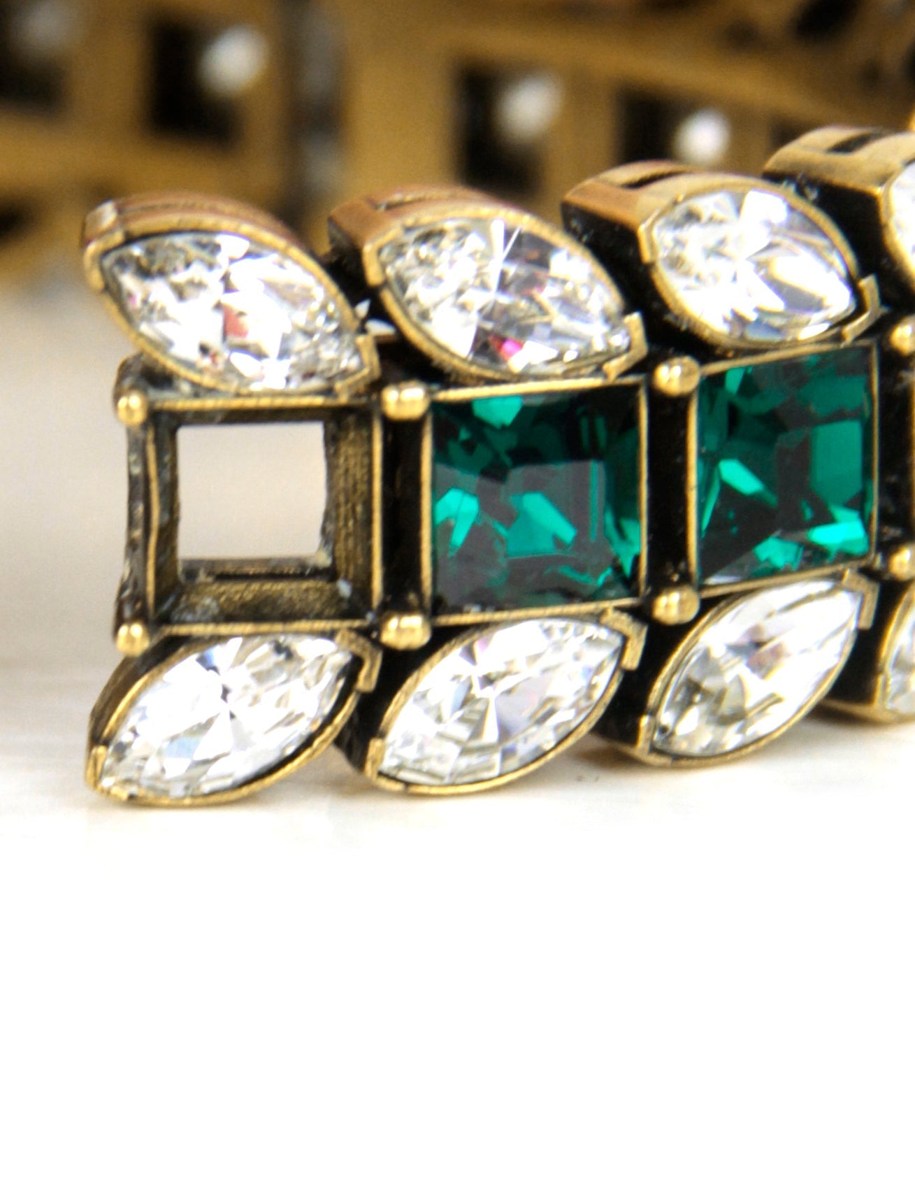 Gucci Green/White Crystal Snake Bracelet