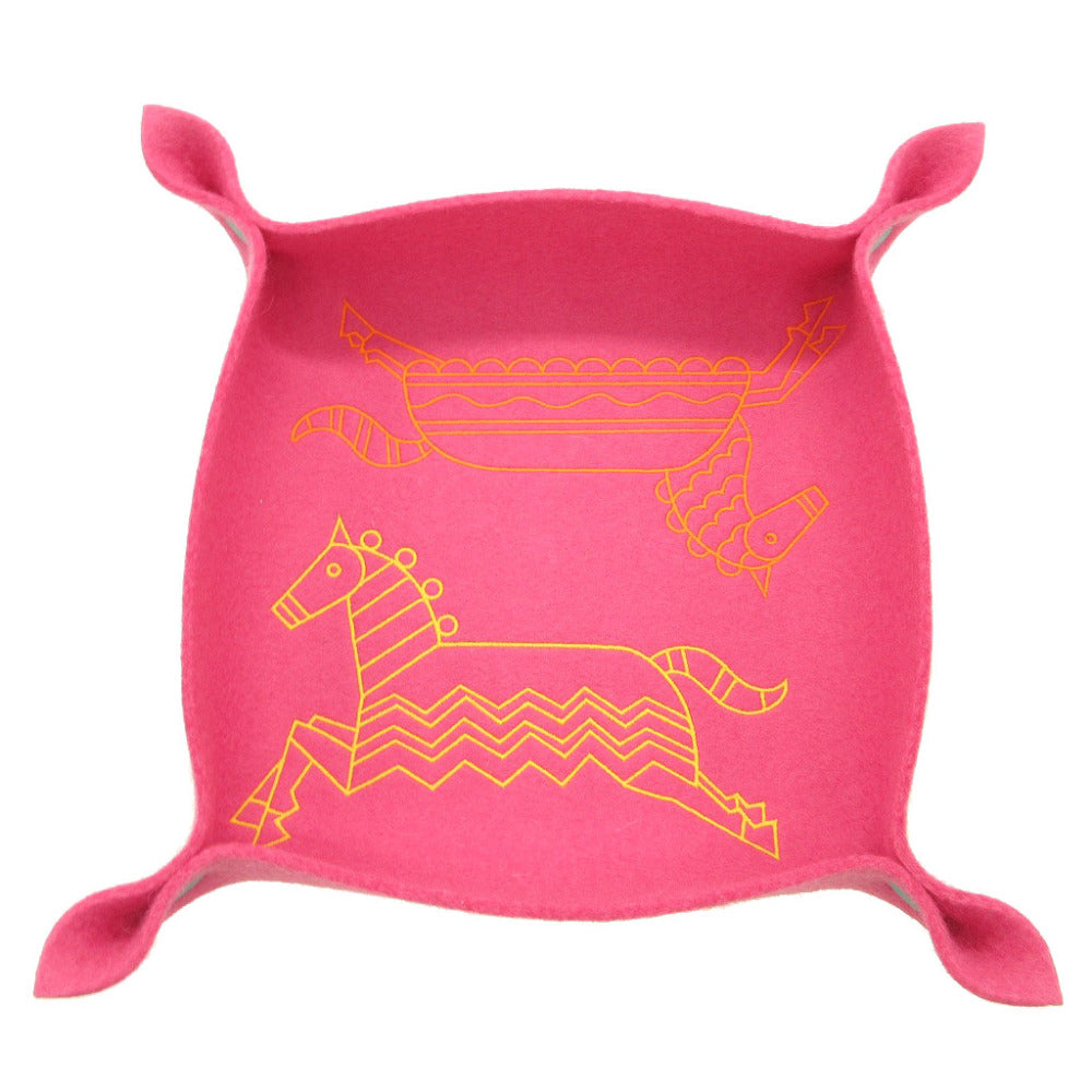 Other Accessories Felt Rose Fuchsia Tray Epope Travel Bag