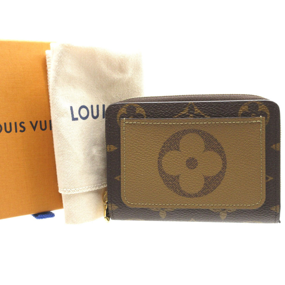 Louis Vuitton Bifold M81461 Compact reverse Portefeuille Monogram Canvas Brown Wallet Case