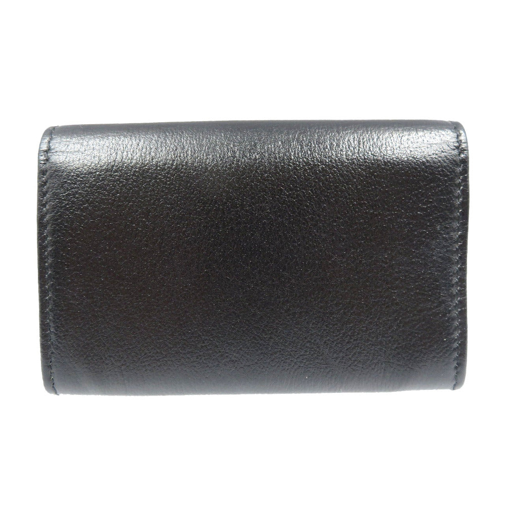 Chanel Card Camelia Black Leather Wallet Case