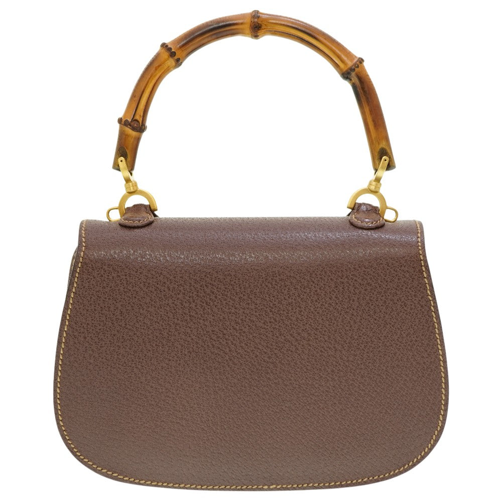 Gucci Bamboo Leather Brown Handbag