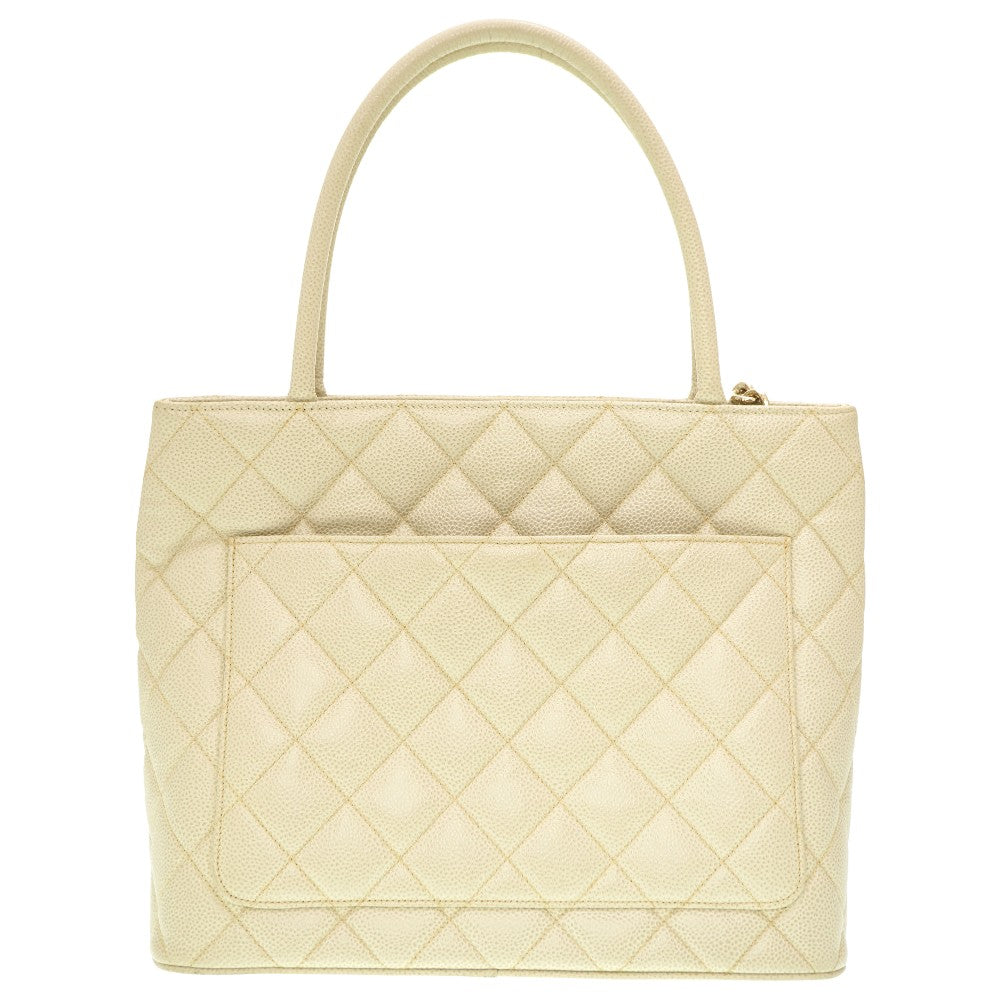 Chanel Caviar skin Ivory Grey Tote Bag