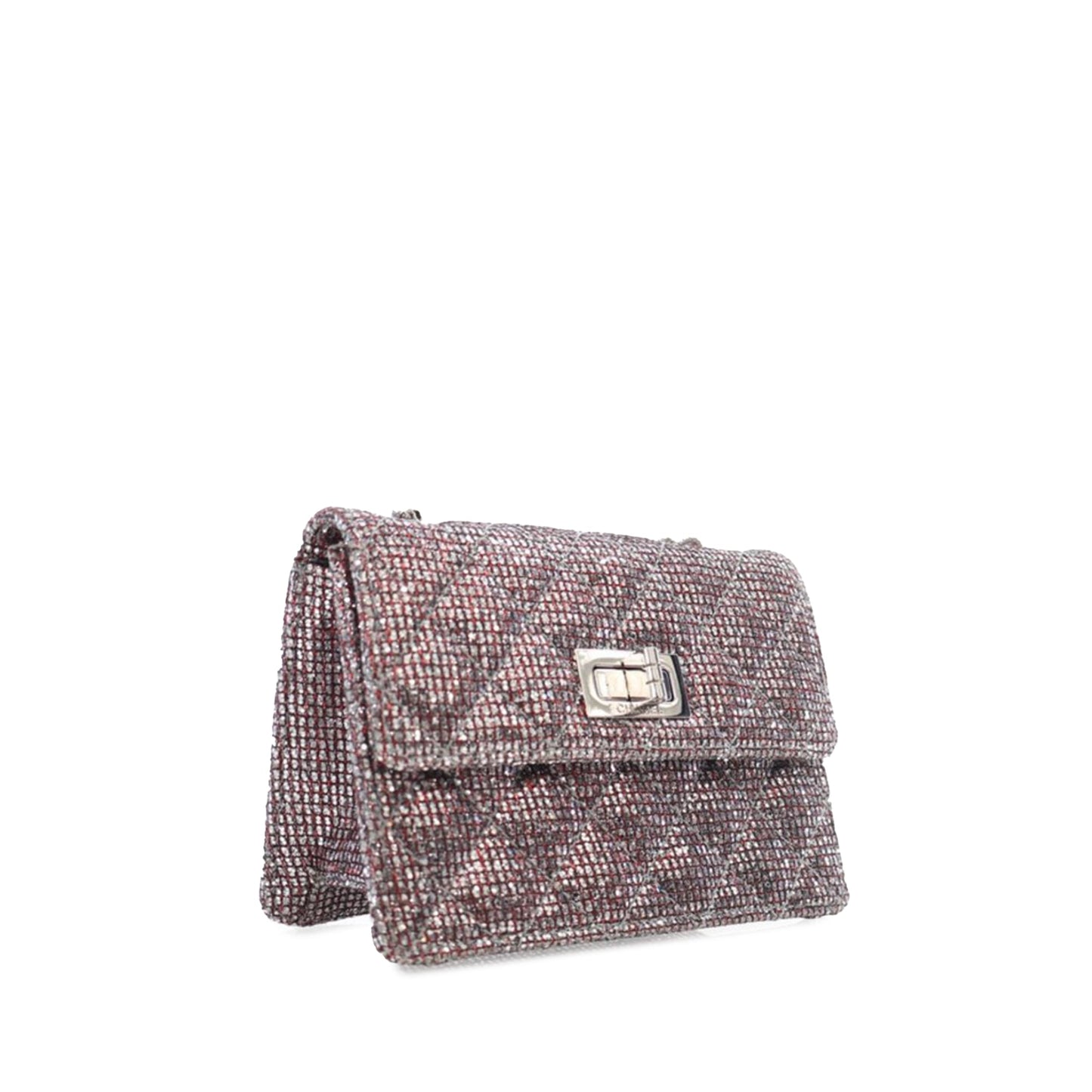 Red Chanel Mini Glitter Canvas Reissue 2.55 Flap Crossbody Bag