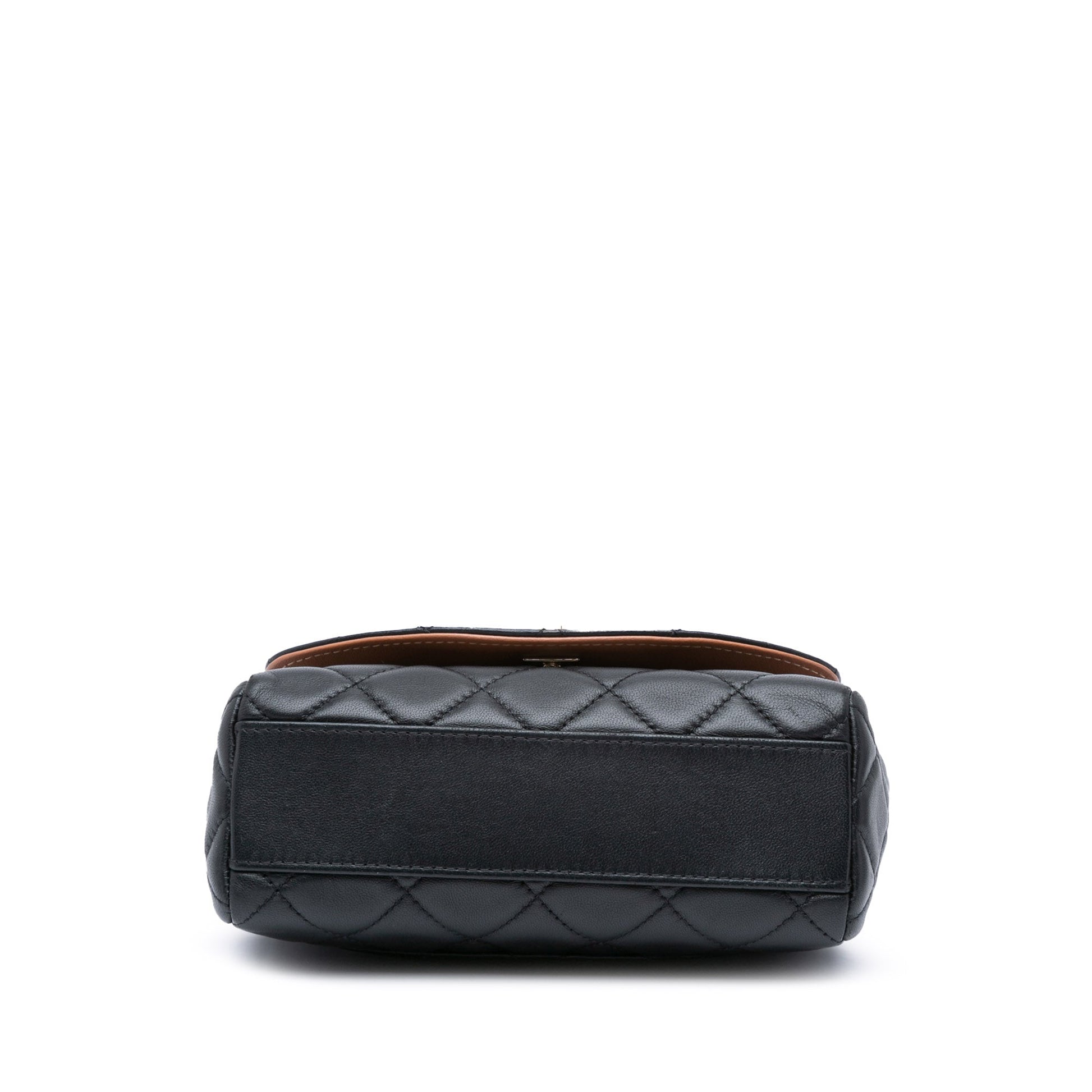 Black Chanel Small Quilted Lambskin Ribbon Flap Crossbody Bag