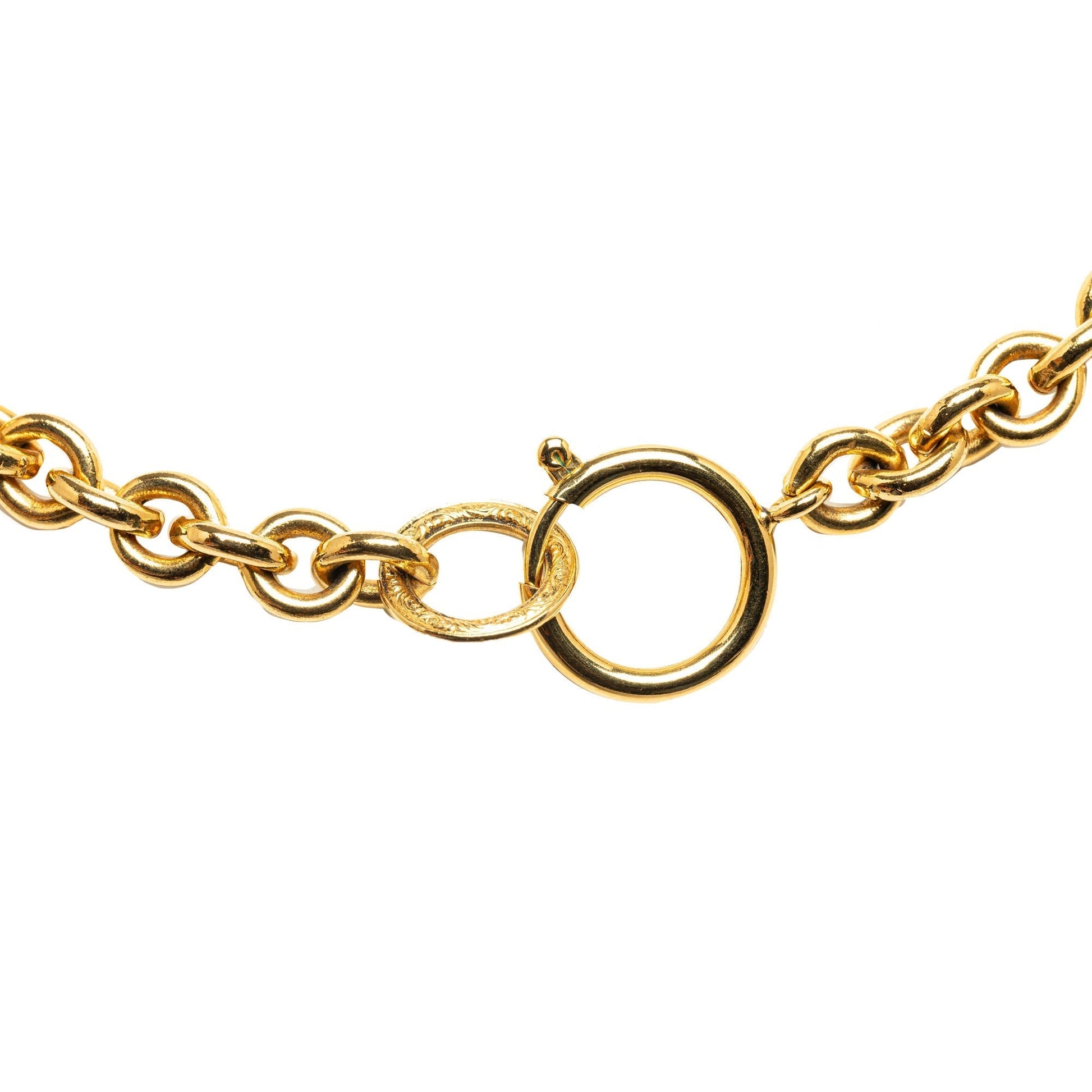 CHANEL CC Round Pendant Necklace Costume Necklace