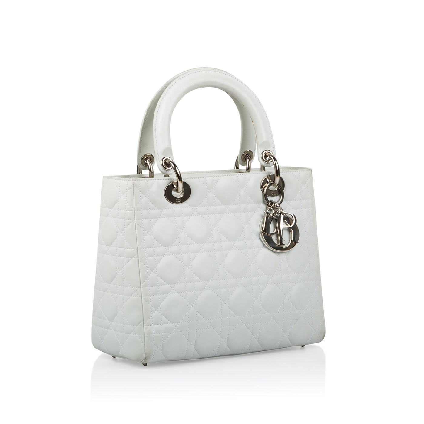 Dior Christian Lady Tote Bag White Lady Dior