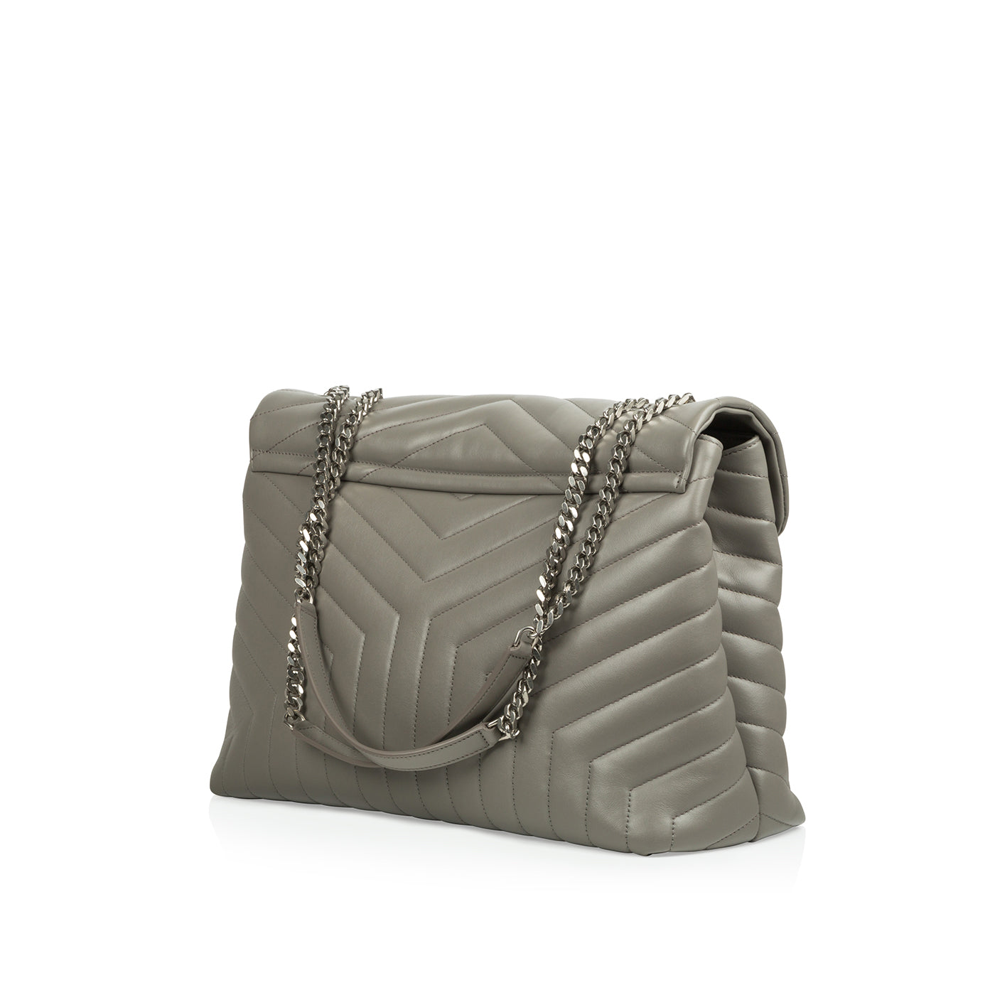 YSL Saint Laurent Chevron Loulou Shoulder Bag Monogram Large