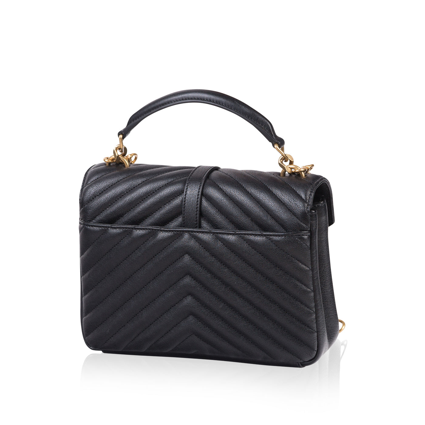 YSL Saint Laurent Coll Ge Crossbody Bag Medium Black And Gold