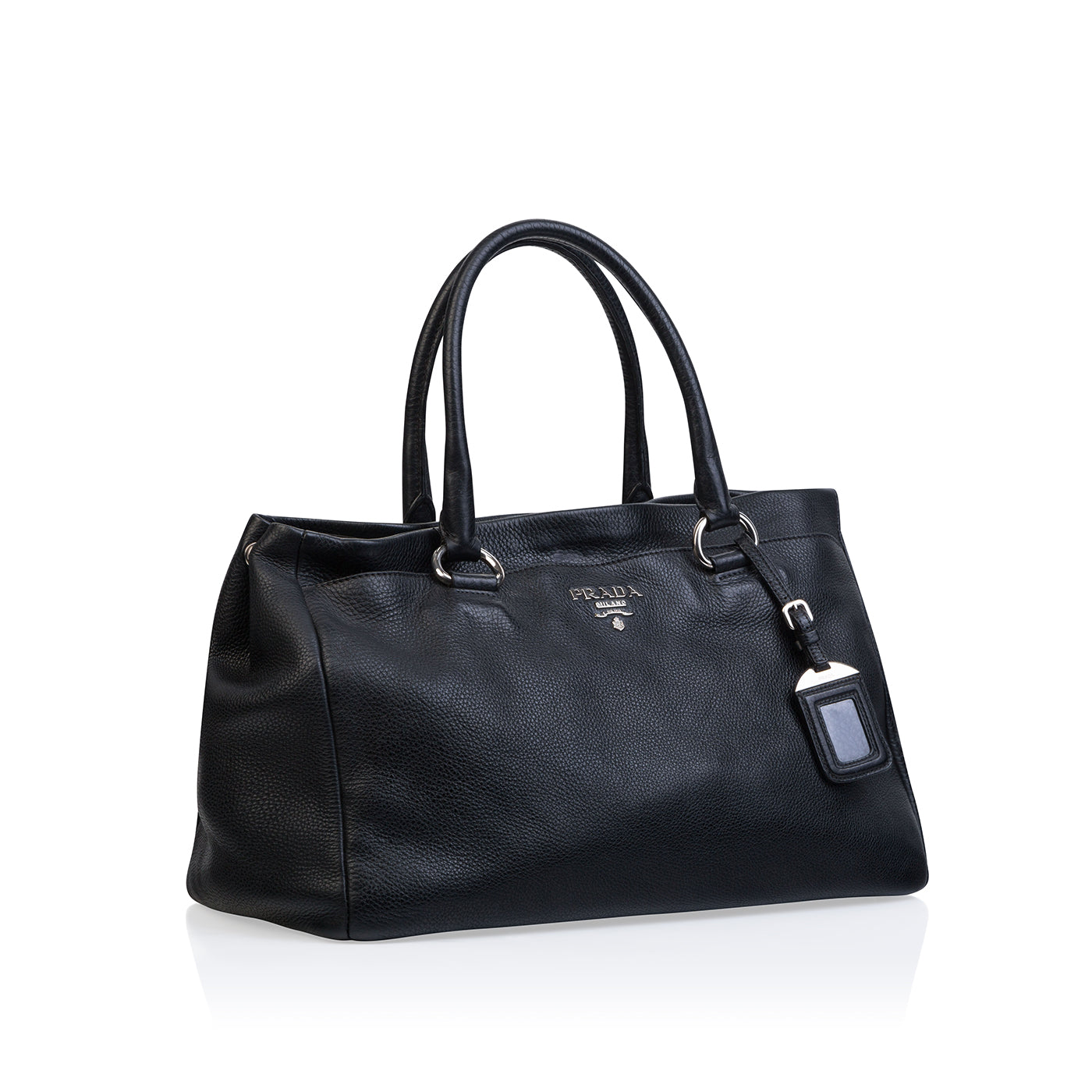 Prada Soft Grained Shopper Crossbody Bag