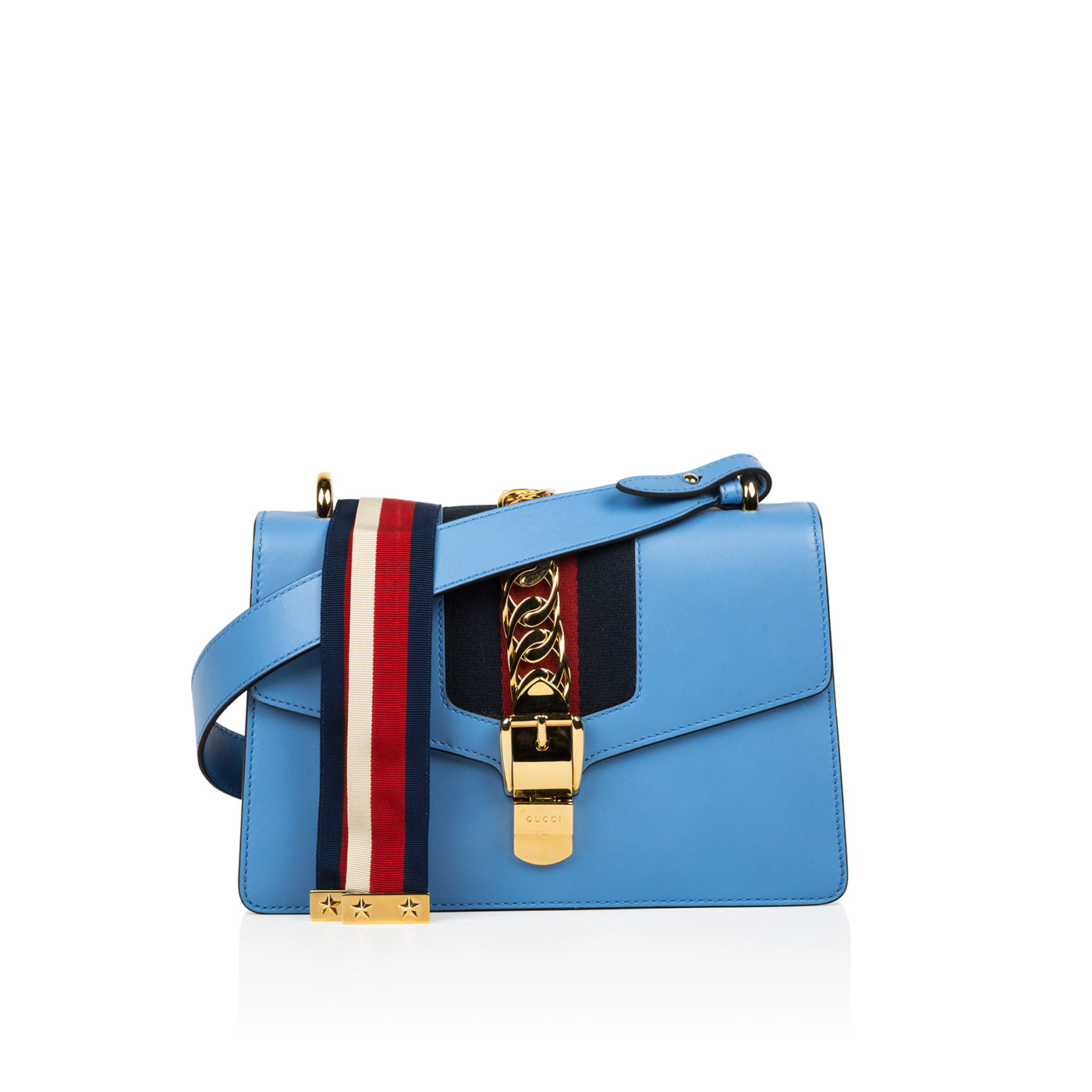 Gucci Sylvie Shoulder Bag Small Baby Blue