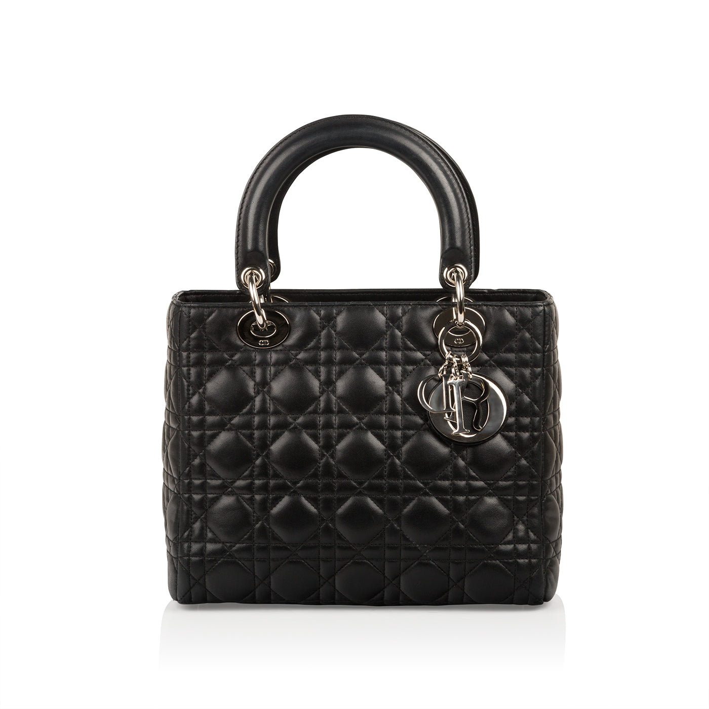 Dior Christian Lady Tote Bag Medium Dior Medium Black