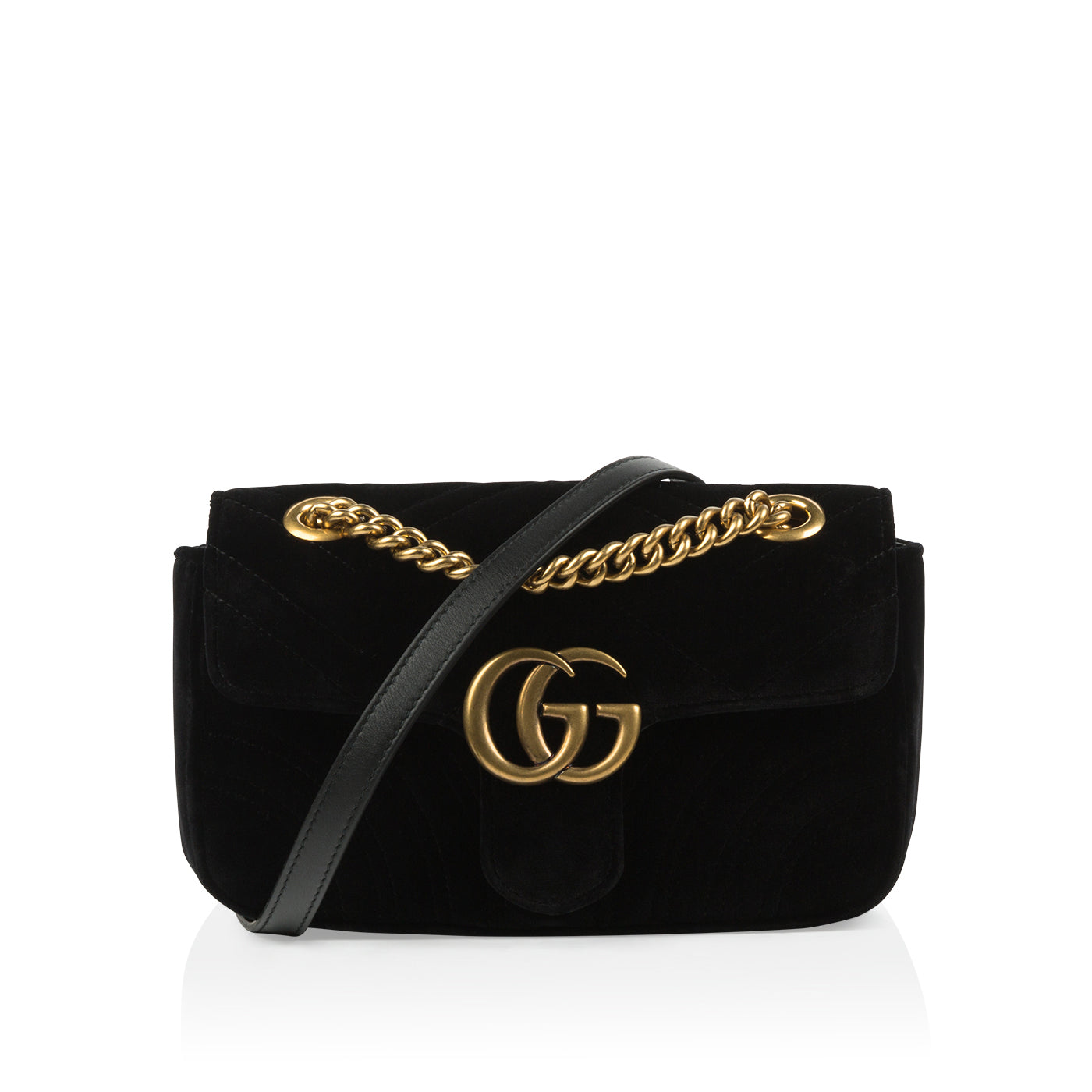 Gucci Velvet Marmont Shoulder Bag Marmont Black