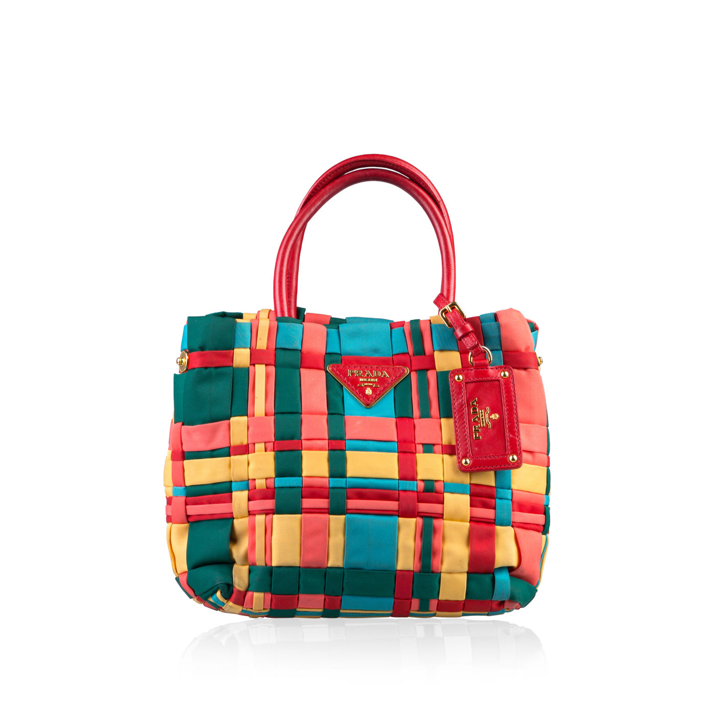 Prada Tote Nylon Woven Tote Bag