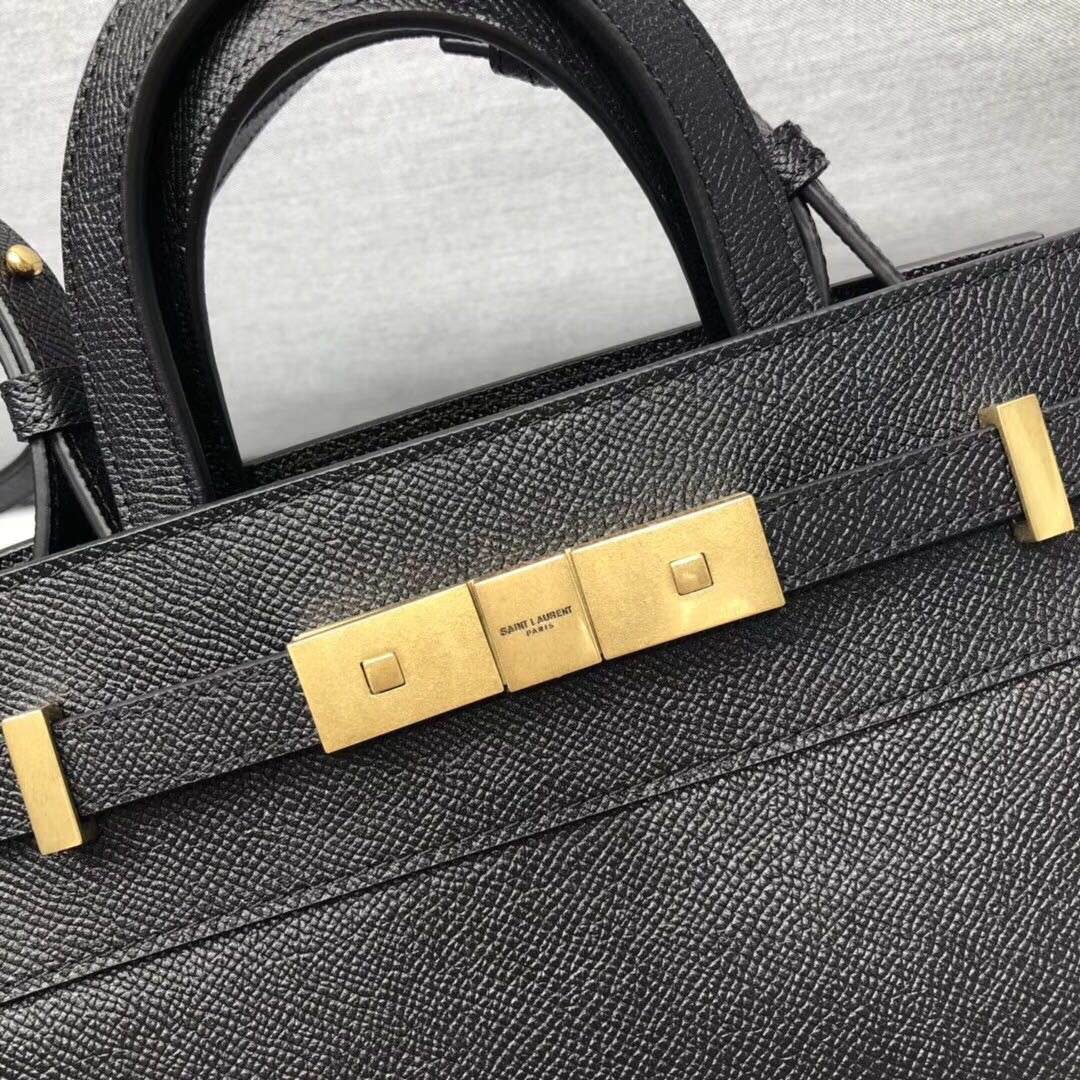 YSL Saint Laurent Manhattan Nano Shopping Box 8in Black Handbag