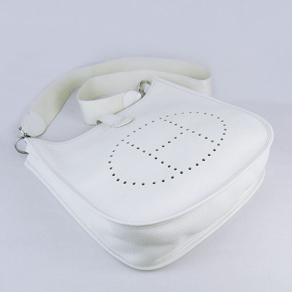 Hermes Luxury Evelyne I Handbag White Silver Travel Bag