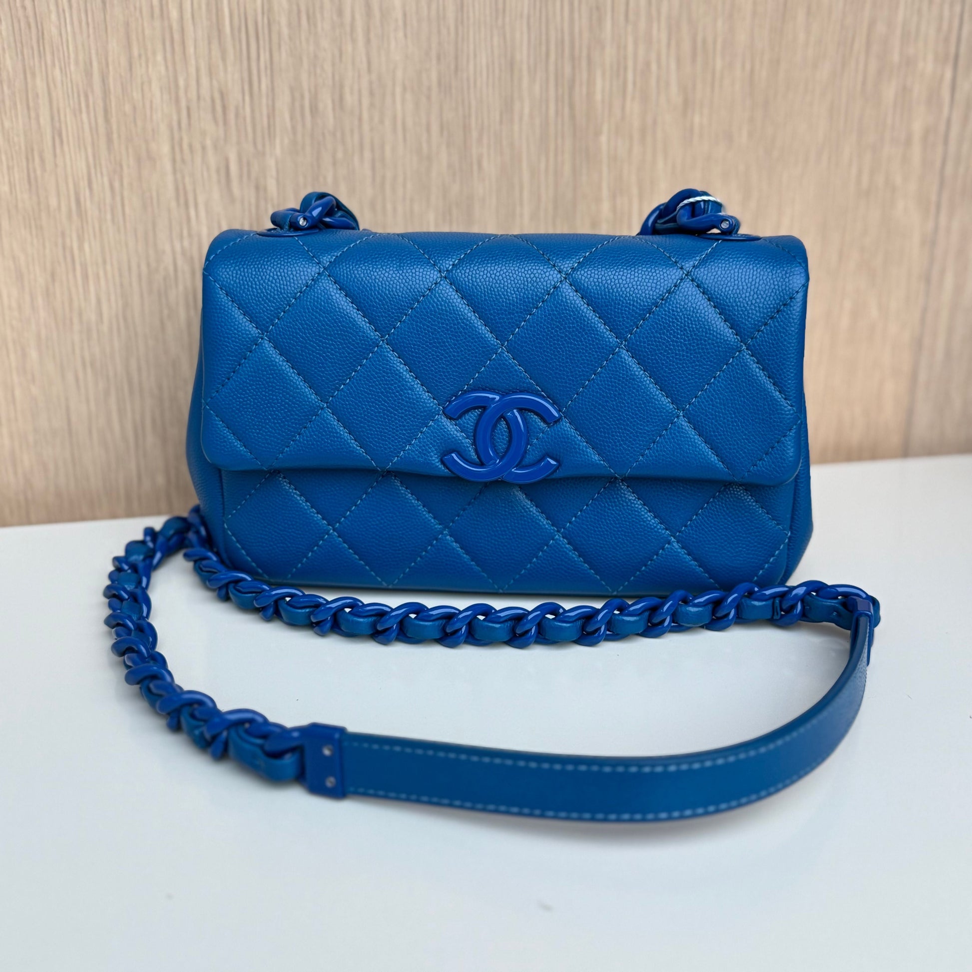 CHANEL Caviar Quilted My Everything Small Flap Blue