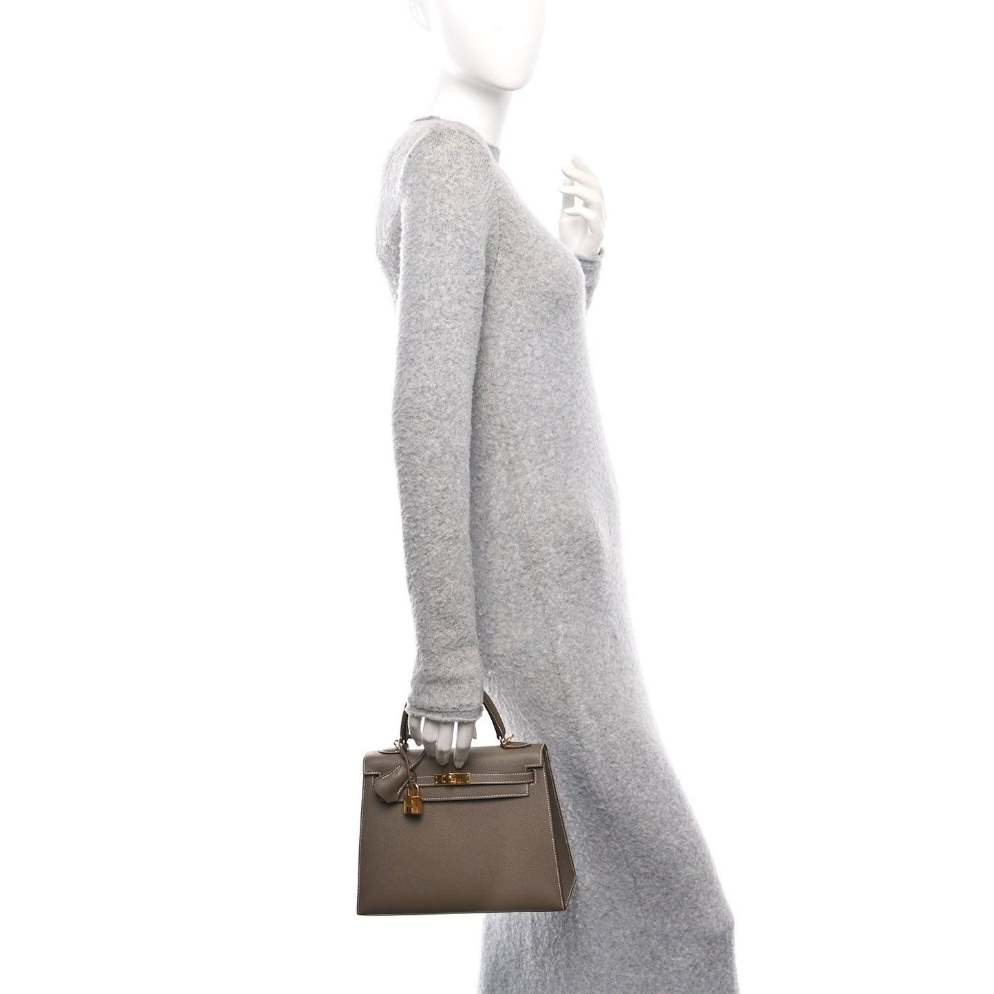 Hermes Epsom Kelly Sellier Etoupe Handbag Travel Bag