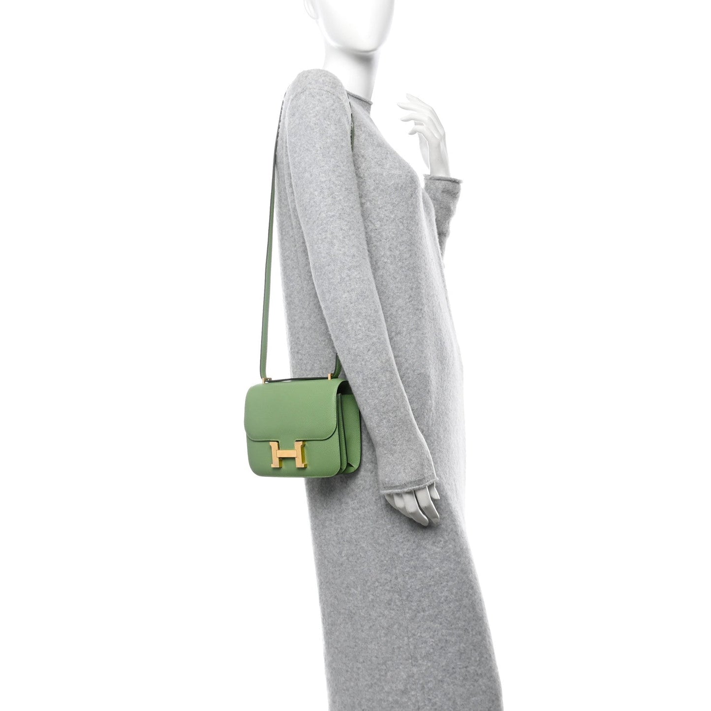 Hermes Epsom Constance Vert Criquet Handbag Travel Bag