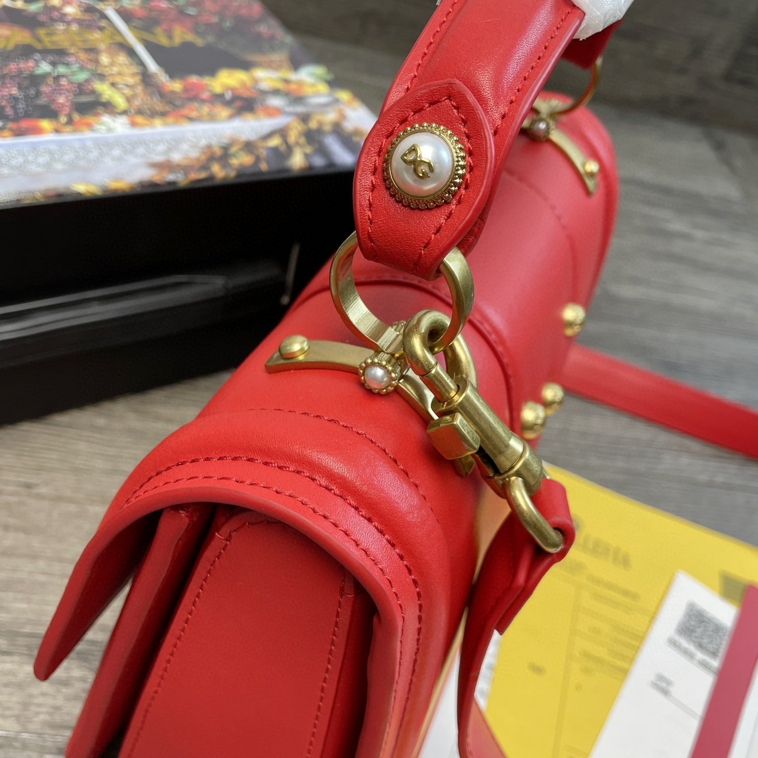 Girls Nappa Quilted Red Travel Bag