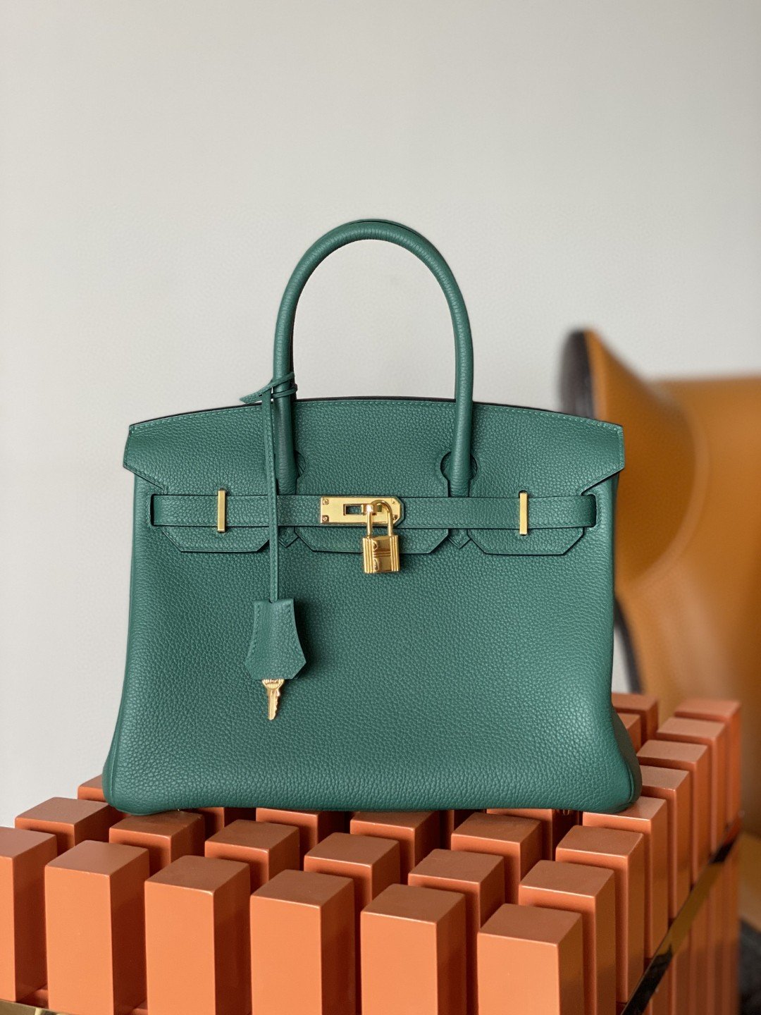 Top Quality Birkin Nata Swift Dark For Green Gold Travel Bag