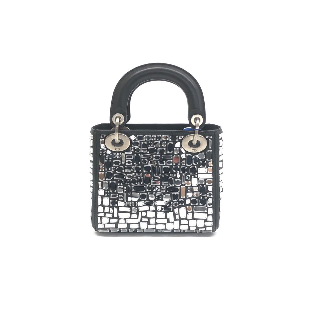 Dior Lady Mosaic Smooth Calfskin 2Way Bag Embroidered Travel Bag