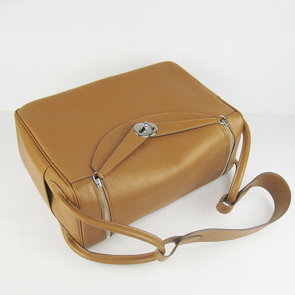 Hermes Luxury Lindy Cm Handbag Light Ocher Silver Travel Bag