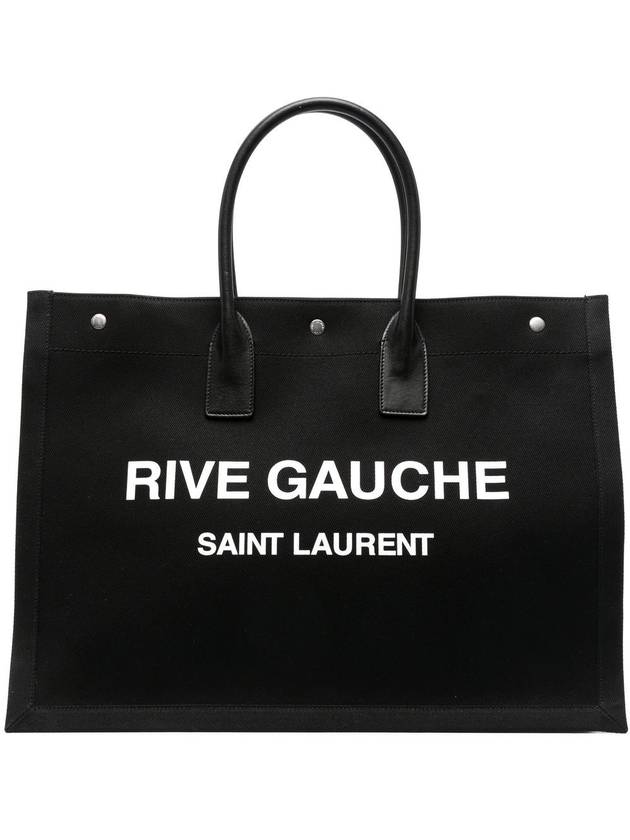 YSL Saint Laurent Luxury Trending Rive Gauche Lino Legend Tote Bag Black Large Vr 1070 6