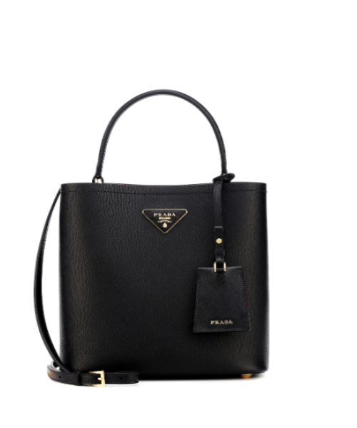Prada Panier Bag Saffiano Black Red Travel Bag
