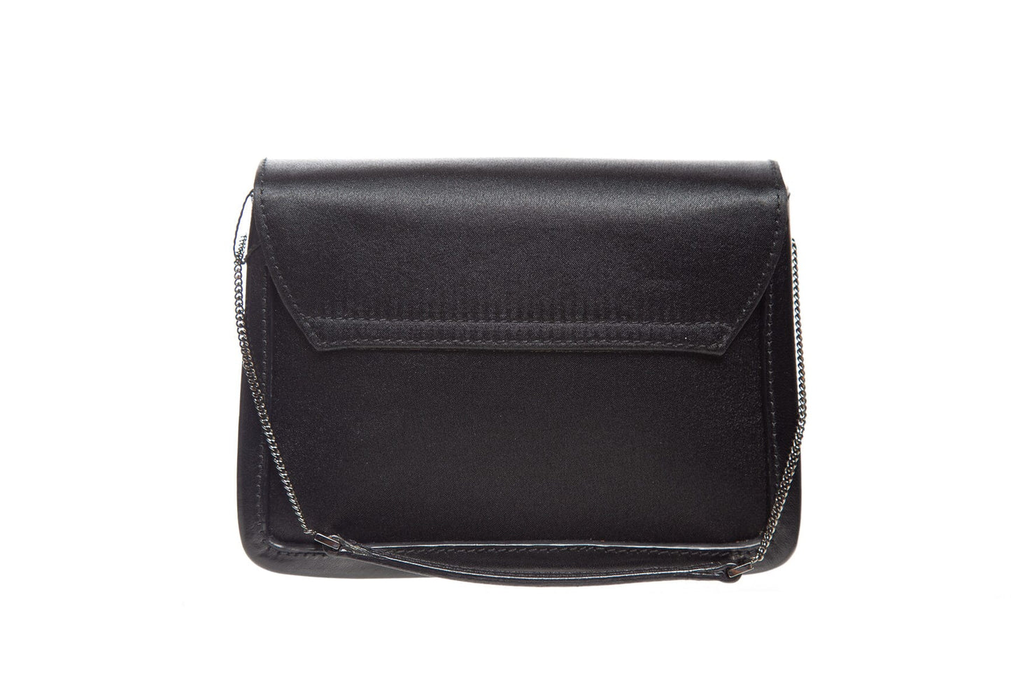 Gucci Black Satin and Leather Small Handbag