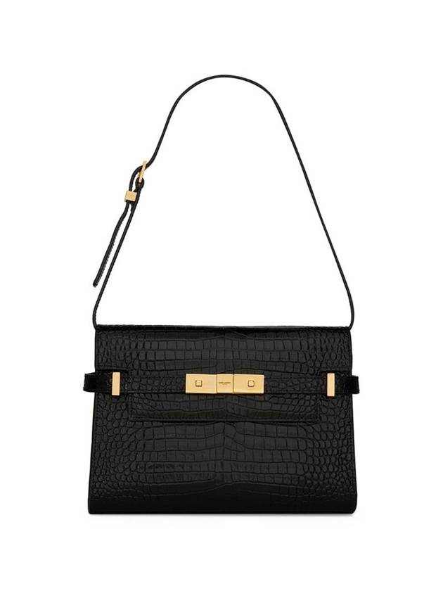 YSL Saint Laurent Luxury Trending Manhattan Crocodile Shoulder Bag Black Small Dnd0W 1000 2