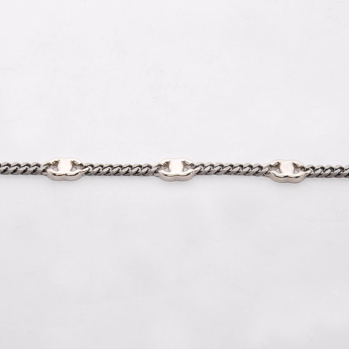 Chanel Gunmetal Crystal Cc Chain Belt Bag