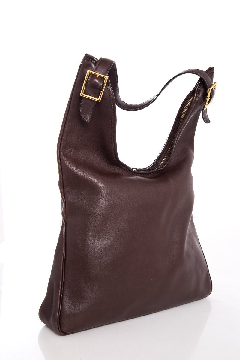 Hermes Luxury Hobo Handbag Leather Brown Travel Bag