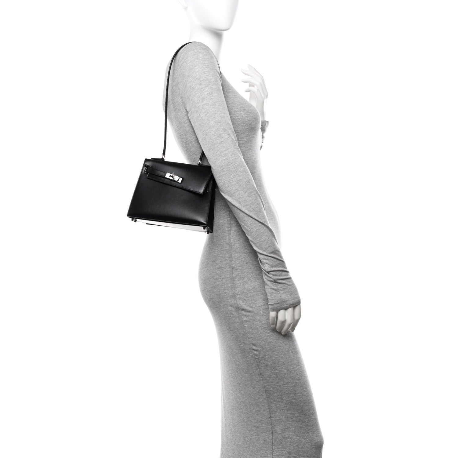 Hermes Box Kelly En Desordre Sellier Handbag Black Travel Bag
