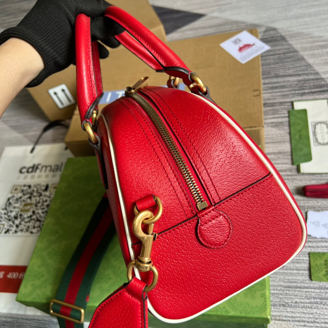 gg x Adidas Duffle , Red Mini Travel Bag
