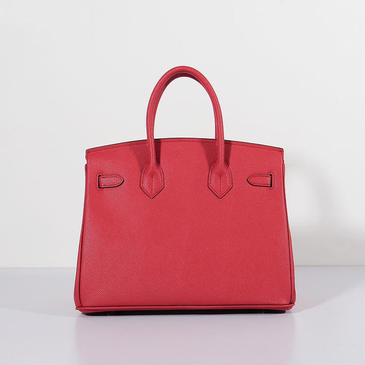 Hermes Luxury Cm Birkin Bag Epsom With Strap Leather Red Travel Bag