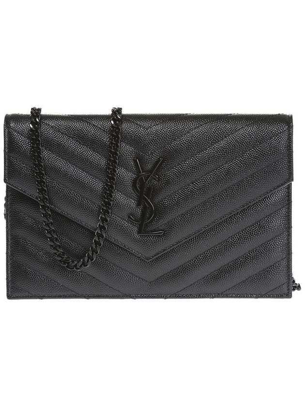 YSL Saint Laurent Saint Laurent Trending Envelope Chain Wallet Cross Monogram Black Travel Bag