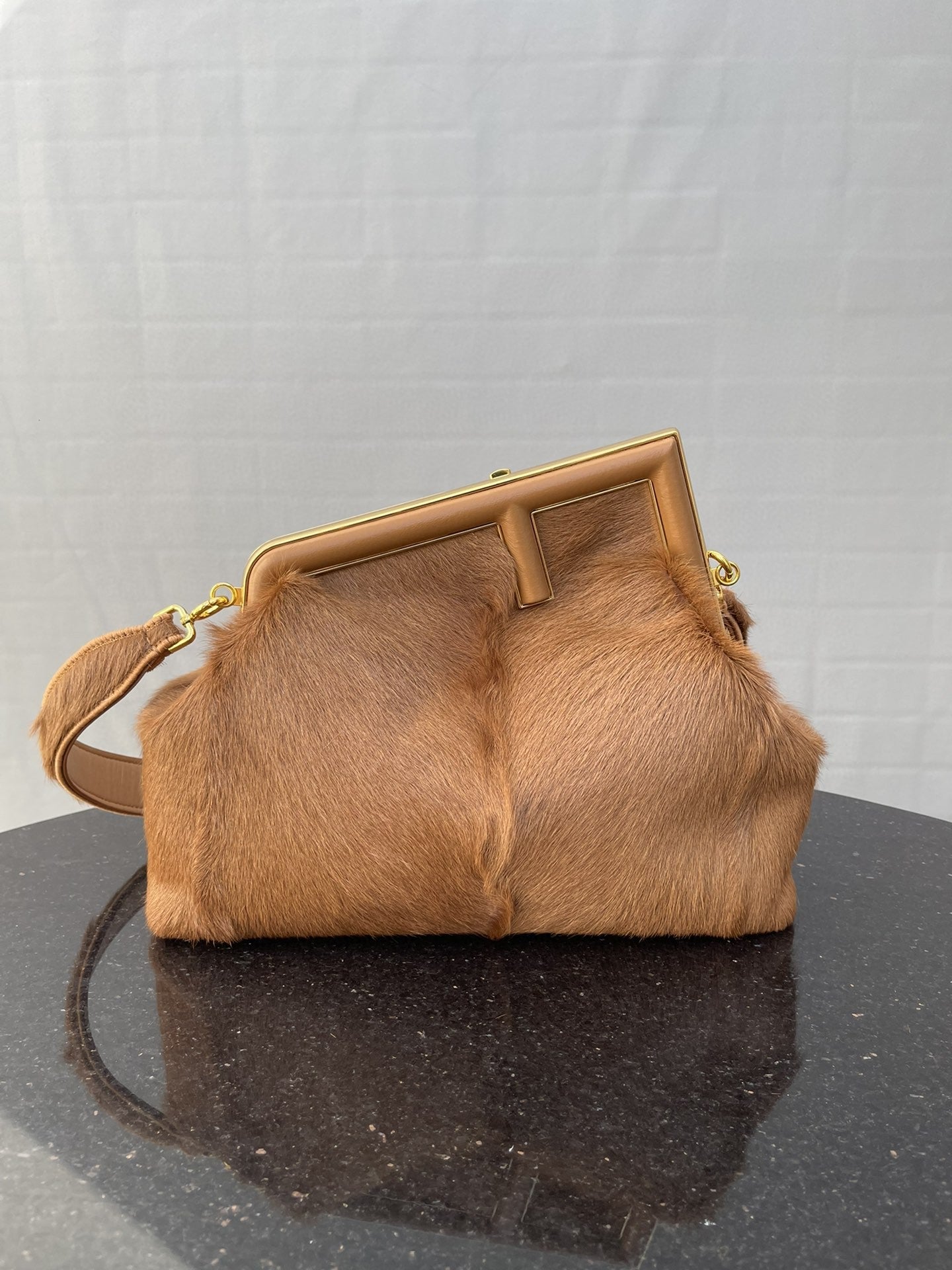 Fi First Metop Qualityum Fox Fur Bag Brown Travel Bag