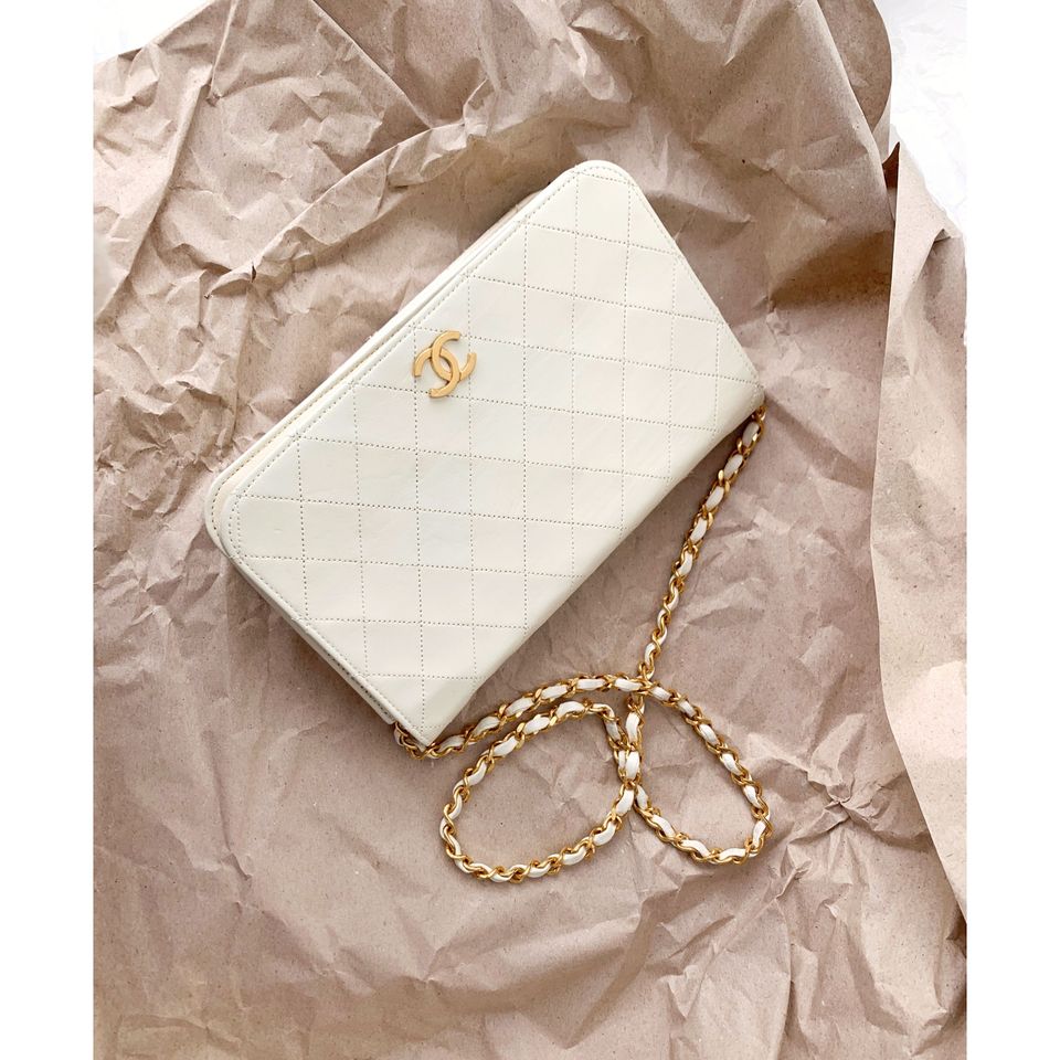 Chanel   quilted single flap bag